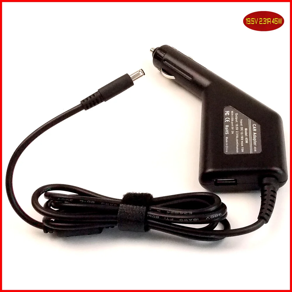 Laptop DC Power Car Adapter Charger 19.5V 2.31A + USB Port for Dell XPS 12/12-L221X/12D XPSD12-6067ALU XPSD12-5335CRBFB | Компьютеры и