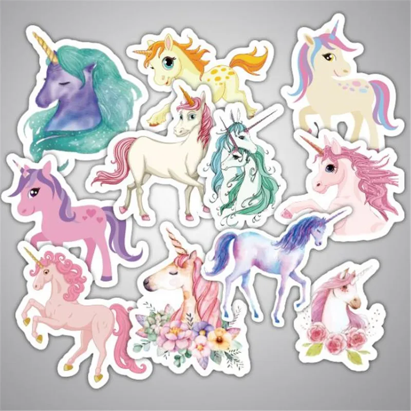 Omilut 33pcs Unicorn Stickers Notebook Suitcase Car Luggage Moto Bike Bicycle Guitar Skateboard Child | Дом и сад