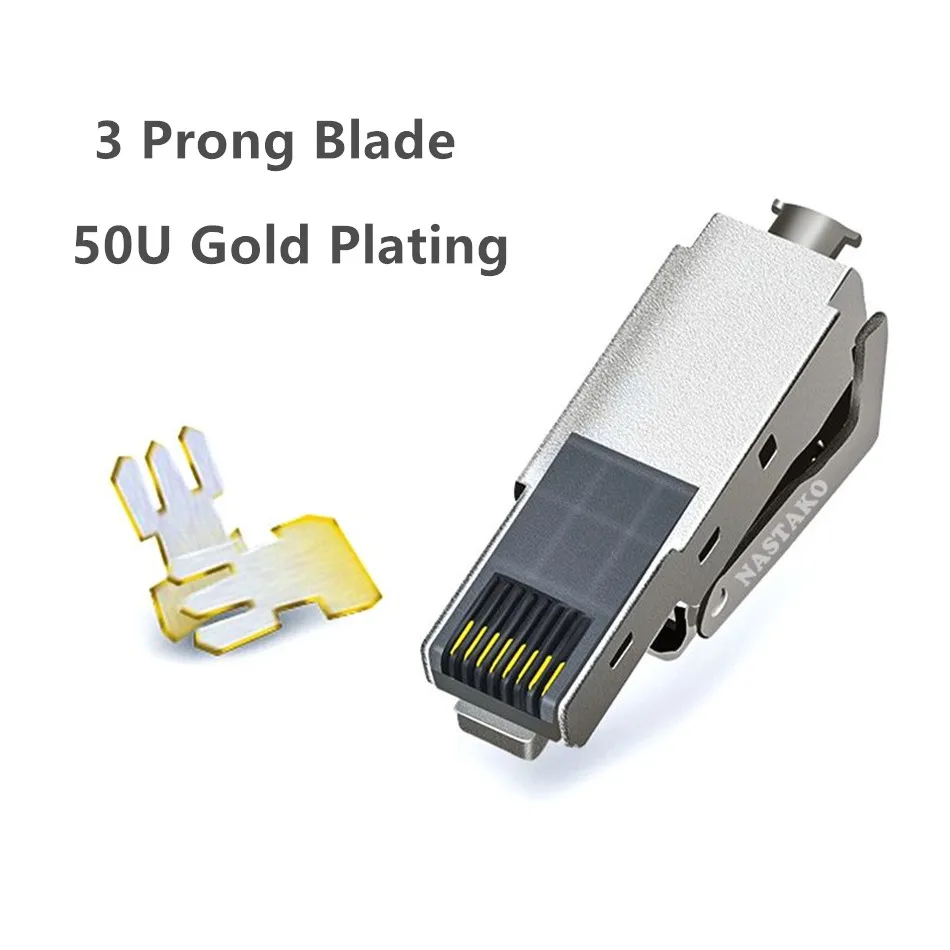 CAT6A RJ45 адаптер 10 Гбит/с экранированный RJ45 инструмент Бесплатный обжимной кабель Разъем Ethernet разъем для CAT.6A CAT7 Ethernet кабели Разъемы