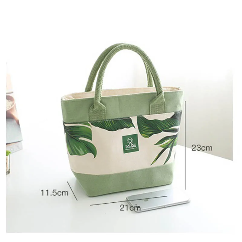 Women's Pure And Fresh Fashion Lunch Bag Portable Functional Canvas Insulated Ice Internal Aluminum Foil Picnic Box | Багаж и сумки