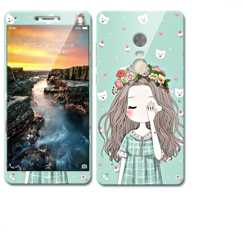 xiaomi redmi note 4 Case 360 Degree Protective TPU Cover+Color integrated tempered glass For #3088 |