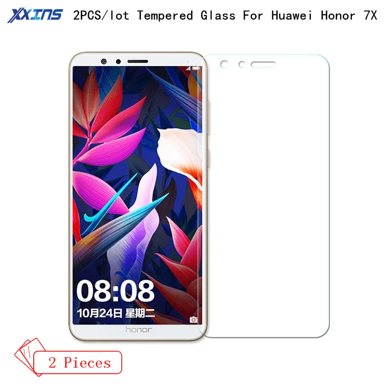 2 шт./лот закаленное стекло для huawei Honor 7X защита смартфона Защитная пленка экрана HD