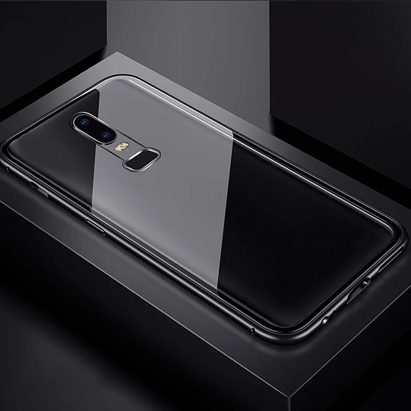 Chyi Магнитный чехол для oneplus 6 t Чехол прозрачный закаленное стекло задняя крышка