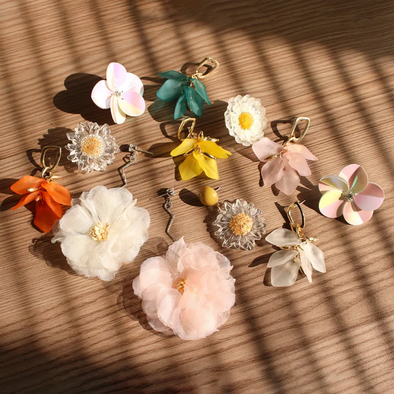 Корейский темперамент маленькие свежие лепестки Висячие серьги для Wowen летние