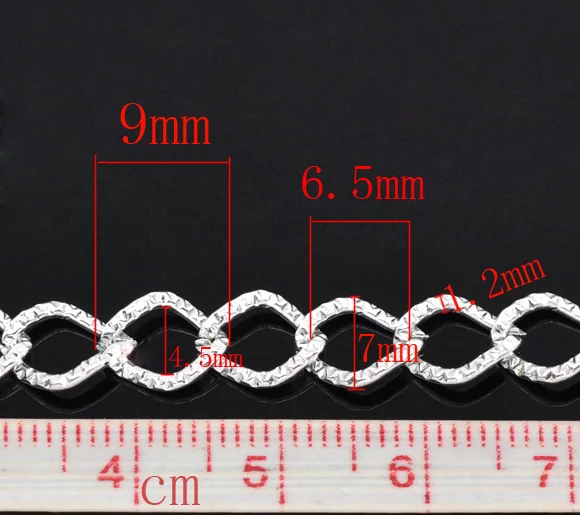 Посеребренный сплав 9 мм x 7 (3/8 &quotx 2/8&quot) 1 м Новый|Ювелирная фурнитура и компоненты|
