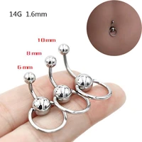 1piece surgical stainless steel navel rings silver ball sexy belly button ring body piercing jewelry punk hip hop diy navel ring