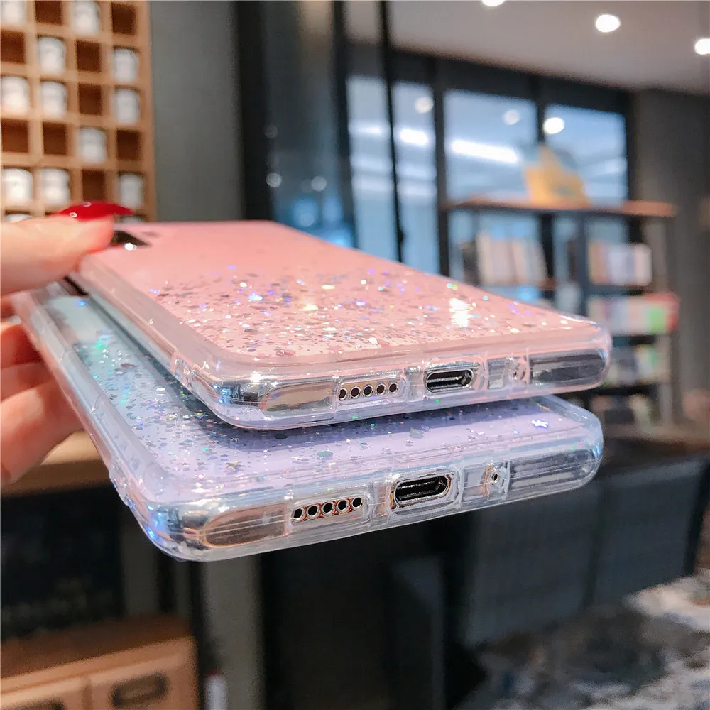 QINUO Блестящий Звездный эпоксидный чехол для Huawei P30 Pro P10 P20 Lite Nova 3 3i 4 прозрачный
