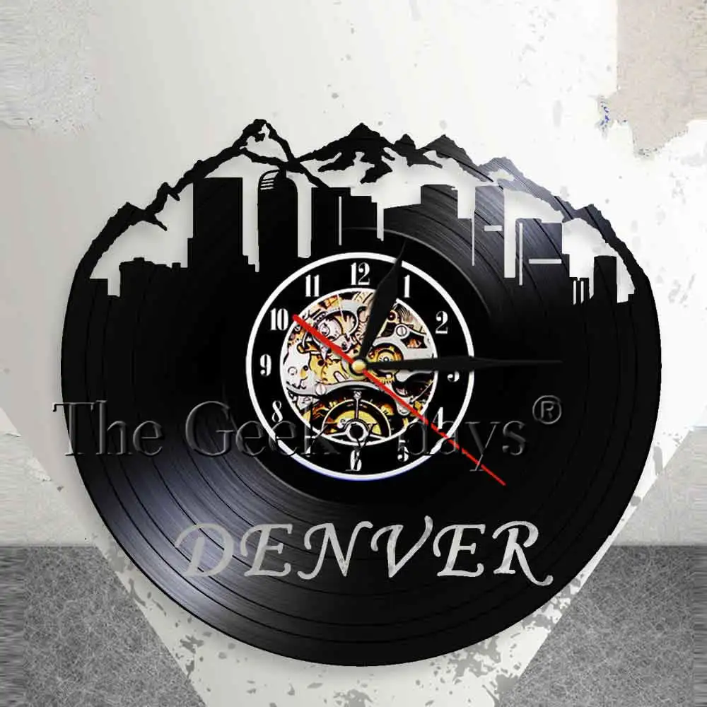 Денвер Skyline настенные часы Colorado Home State виниловые записи живущие в Денвере