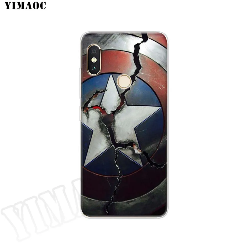 Мягкий силиконовый чехол YIMAOC Captain America для POCOPHONE F1 Xiaomi Redmi Note 6 7 Pro 6A Mi 8 Lite из ТПУ |