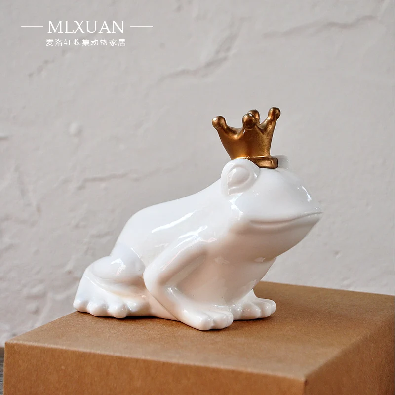 Простое настольное керамическое украшение в виде японского лягушки принца