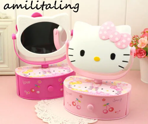 Новая музыкальная шкатулка HelloKitty зеркало для макияжа шкатулка yey-E1035