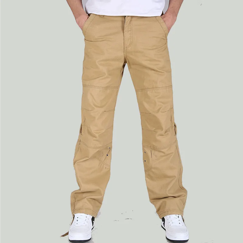 Мужские брюки Карго повседневные мужские мешковатые обычные хлопковые