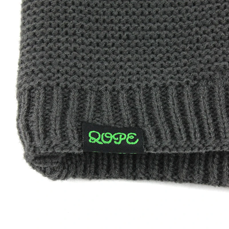 [FLB] Wool Men's Winter Hats Fashionable Knit Black Autumn Thick and Warm Skullies Peas Soft Knitted WoolenF18047 | Аксессуары для