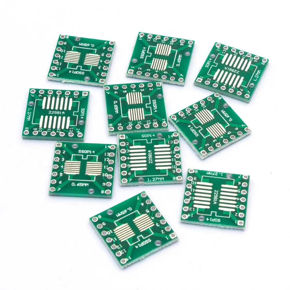 Плата преобразователя TSSOP14 SSOP14 SOP14 SMD в DIP14 плата модуля адаптеров пластины 0 65 мм 1