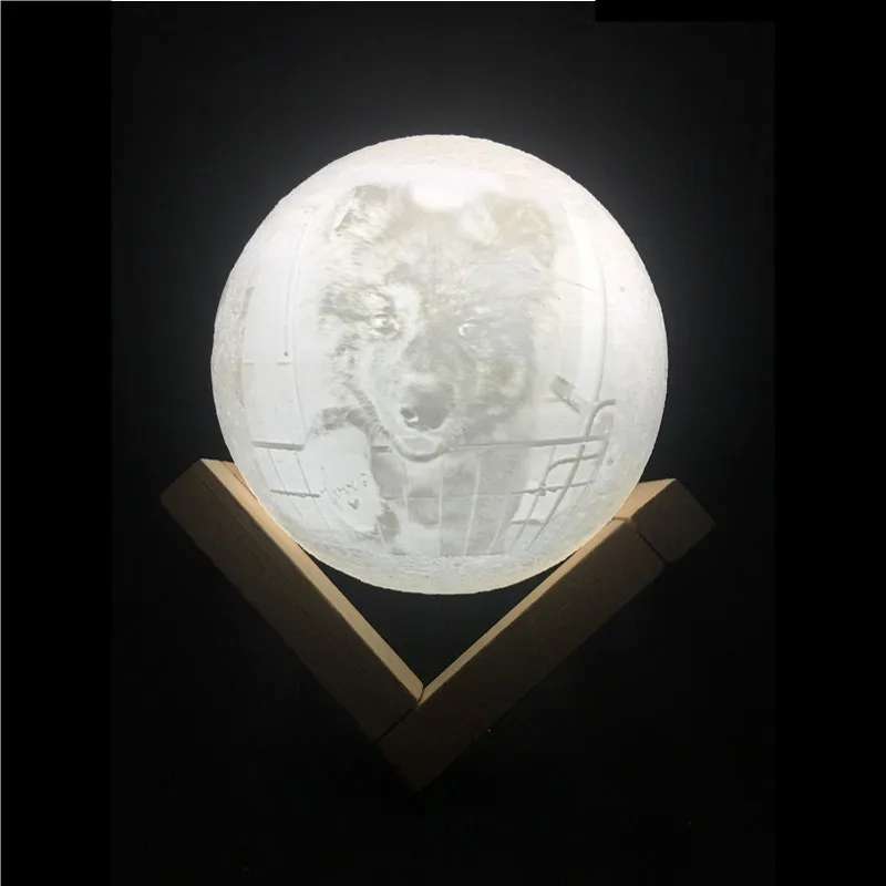 Прямая поставка VIP ссылка-фото и текст на заказ 3D печать луна лампа ночник