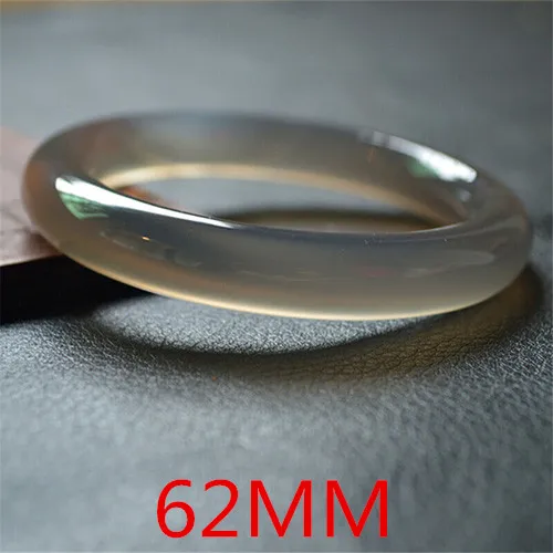 62MM Женские браслеты с широкими полосками, Прямая поставка, натуральные серые браслеты из халцедона, манжета для женщин, для помолвки, танцев, вечеринки, хорошее ювелирное изделие, подарок - Цвет камня: 62MM