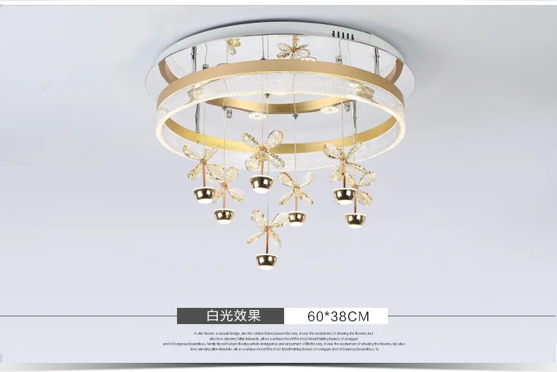 

Modern LED living room ceiling lamp simple crystal lamp flower warm romantic bedroom lamp round led creative atmosphere lamps