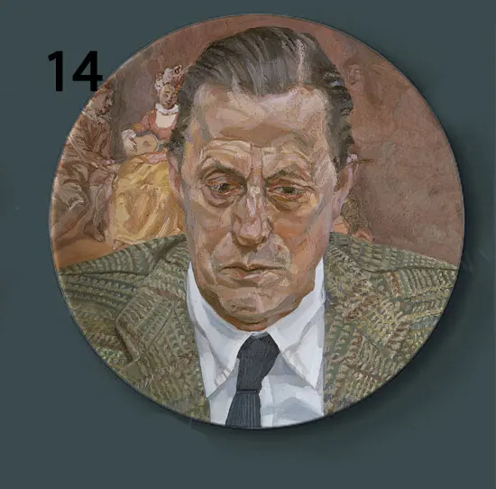 Lucian Freud Paintign декоративная тарелка, подвесная тарелка, духовный мир, керамическое блюдо, реалистичный характер, живопись, ирландский паб, Декор - Цвет: 14