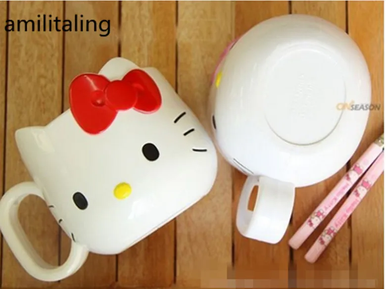 Новинка кружка Hello Kitty чашка с полосками молочная стакан на краску ручкой