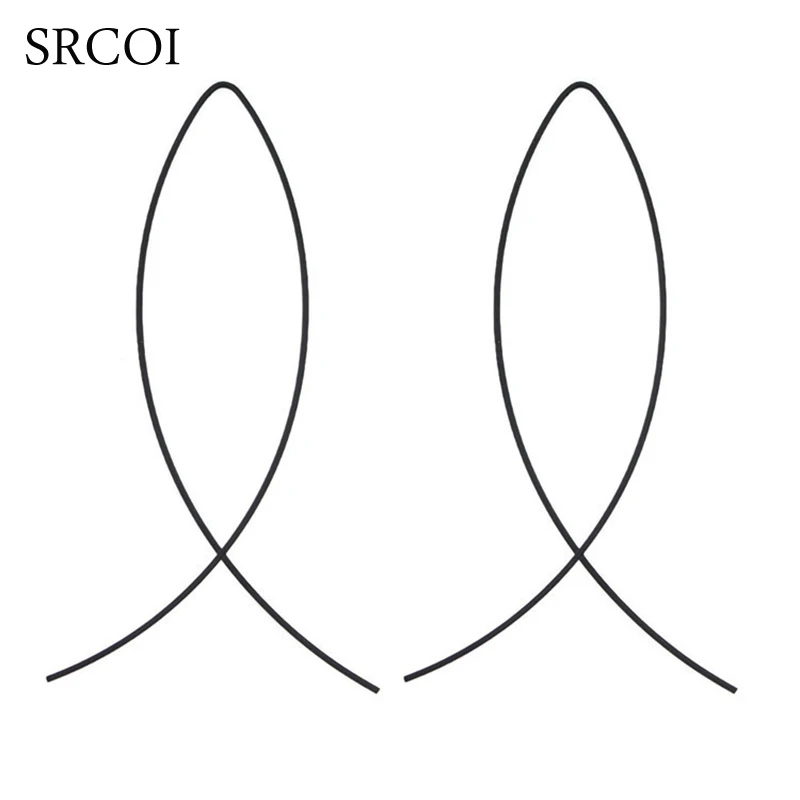 SRCOI минималистичные золотистые/Серебристые/черные серьги из сплава длинные