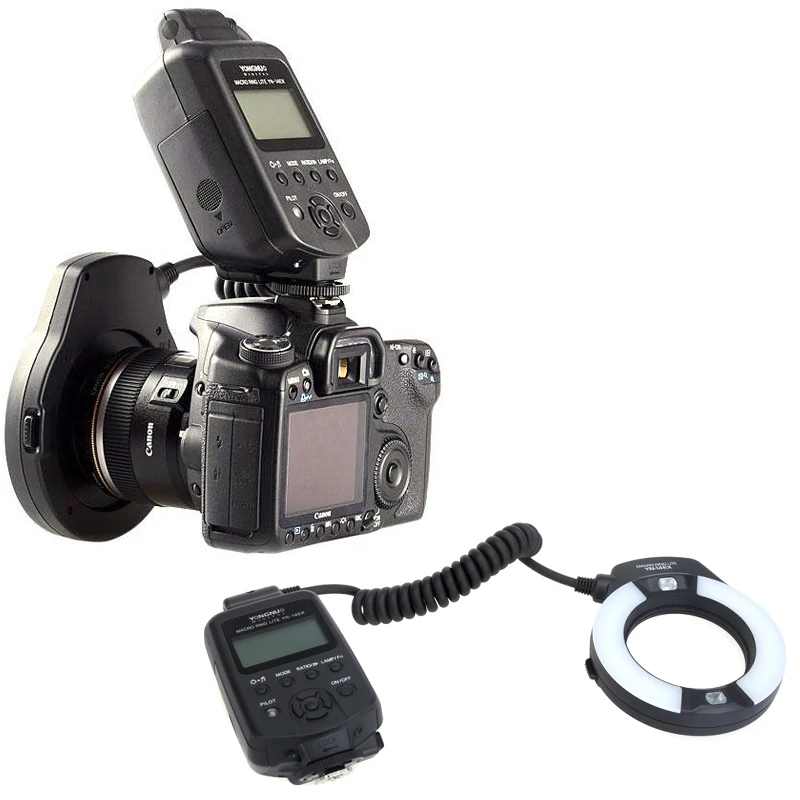 YONGNUO YN 14EX макро Кольцевая вспышка для Canon EOS DSLR камеры 4 шт. переходные кольца камер