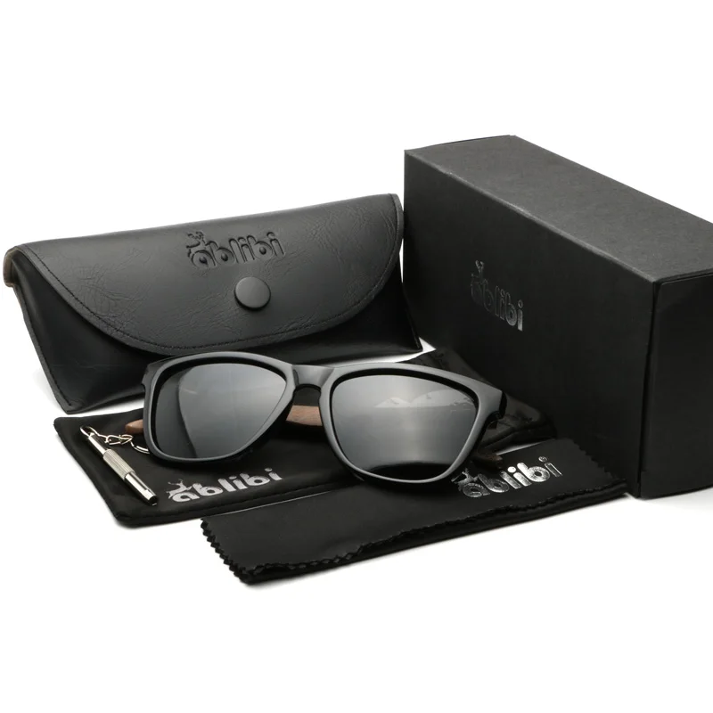 Мужские Оригинал бренд поляризованные бамбуковые деревянные солнцезащитные