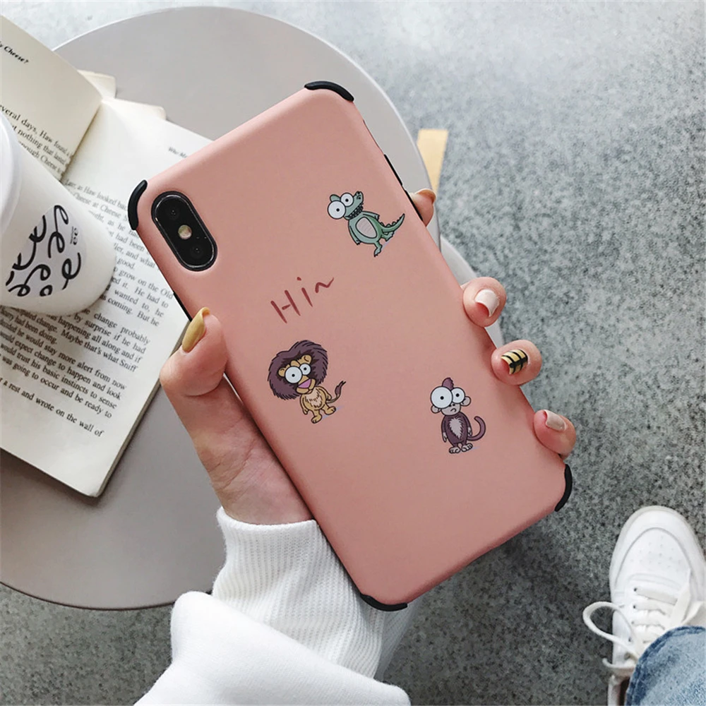 Чехол для телефона с рисунком льва аллигатора обезьяны iPhone 6 S 7 8 Plus X XS Max XR