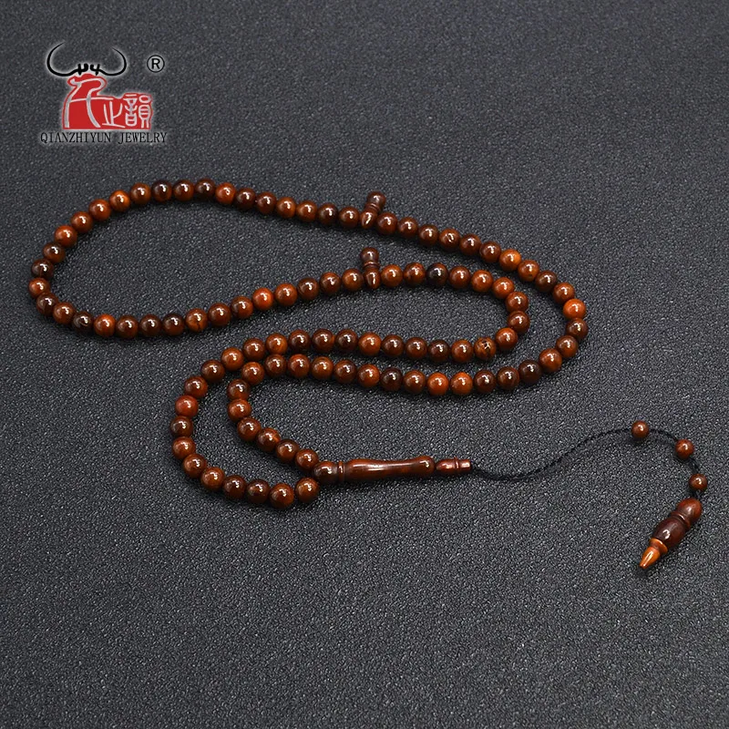 

MSL-104 High Quality Rosary Beads 99 Prayer Beads Natural Palm Fruit Kuka Tasbih Charm Bracelet 4-10mm Dyed brown