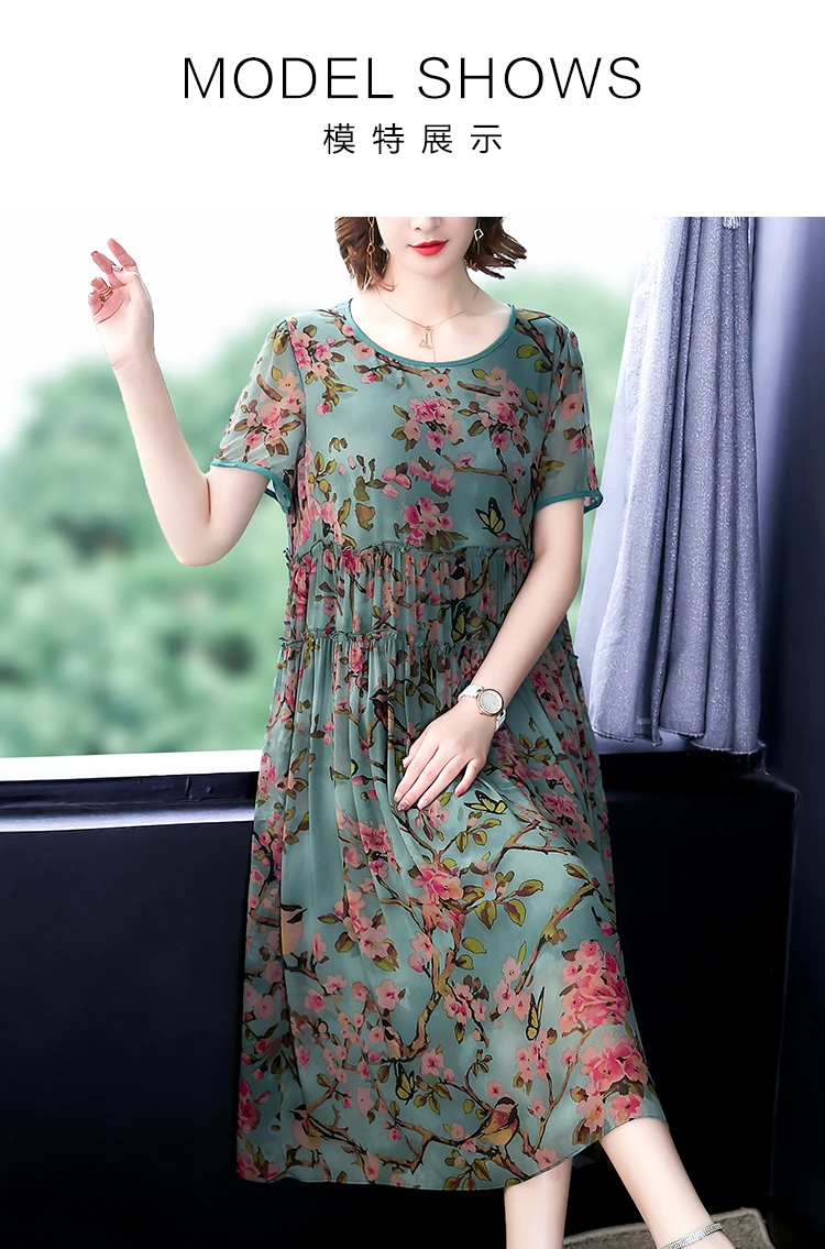 Vintage Floral Chiffon Boho Midi Dress Summer 4XL Plus Size Print Beach Maxi Sundress Elegant Women Bodycon Party Vestidos