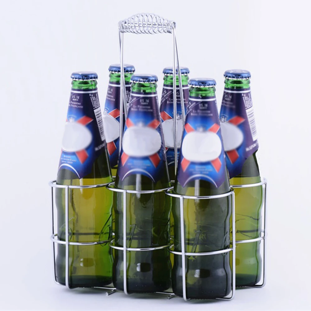 6 Bottle Beer Holder Party Basket Rack Wine Caddy Stand for Home BBQ Hotel Bar Bottles For Display | Дом и сад