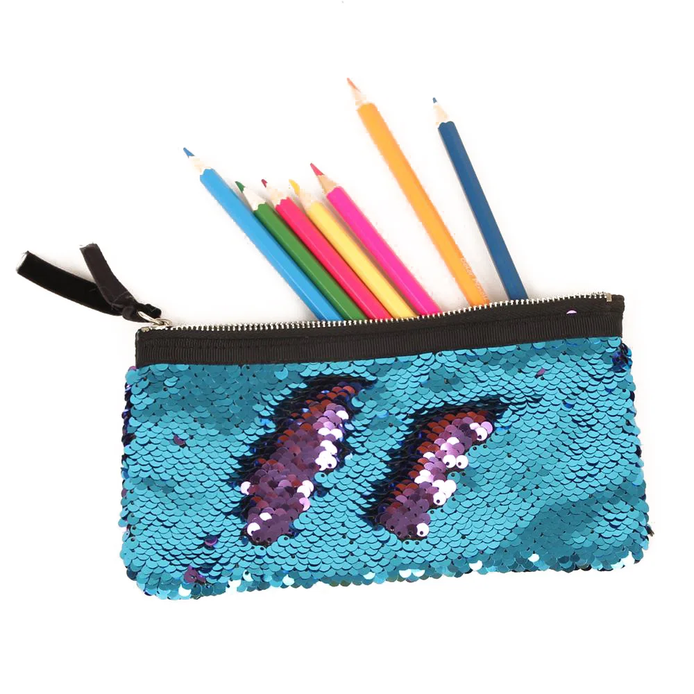 Школьный пенал для мальчиков и девочек Kawaii милые Русалка уголовного Pencilcase блесток нескольких макияж мешок ручки канцелярские сумка штрафы