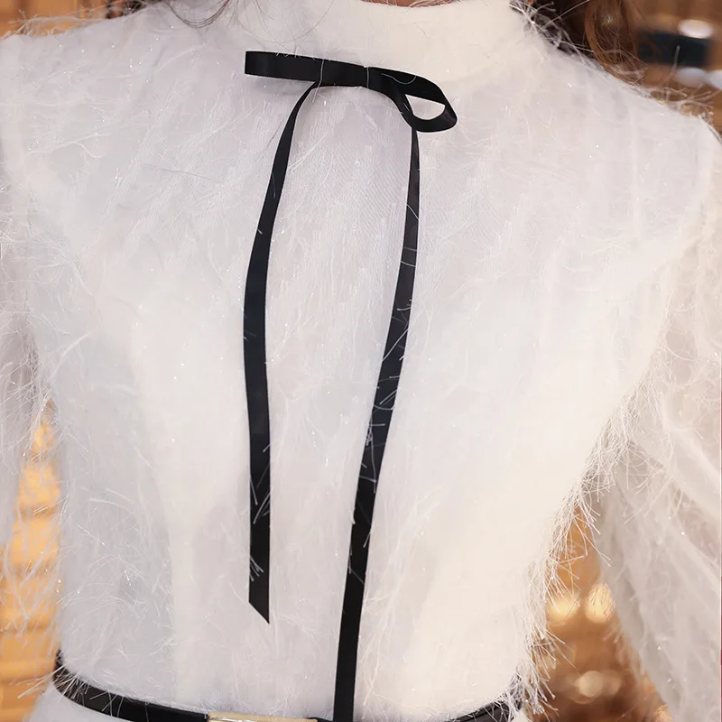 Пром Платья Три Четверти Рукава It's Yiiya Онлайн Длина Пола Индивидуальные Белый