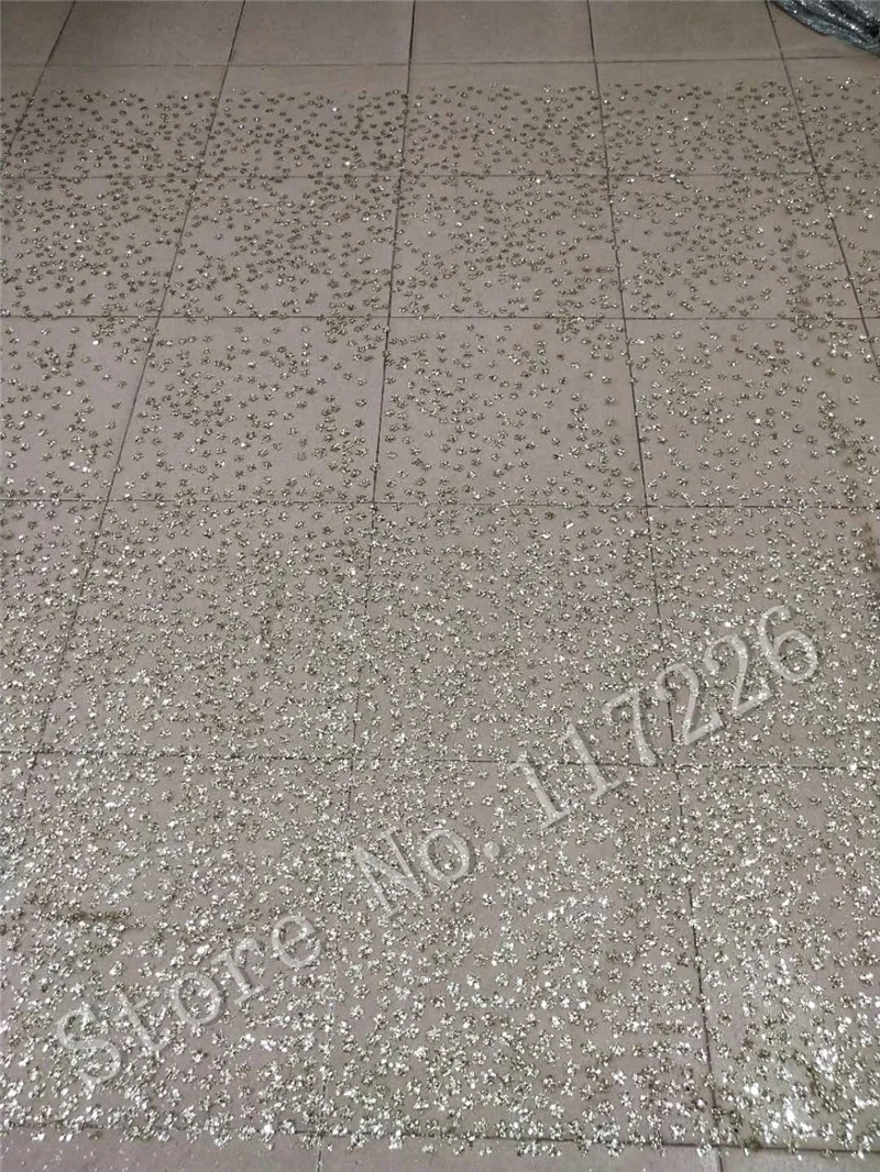 5 ярдов клееная блестящая кружевная ткань в продаже JRB-92802 золотой цвет склеенный