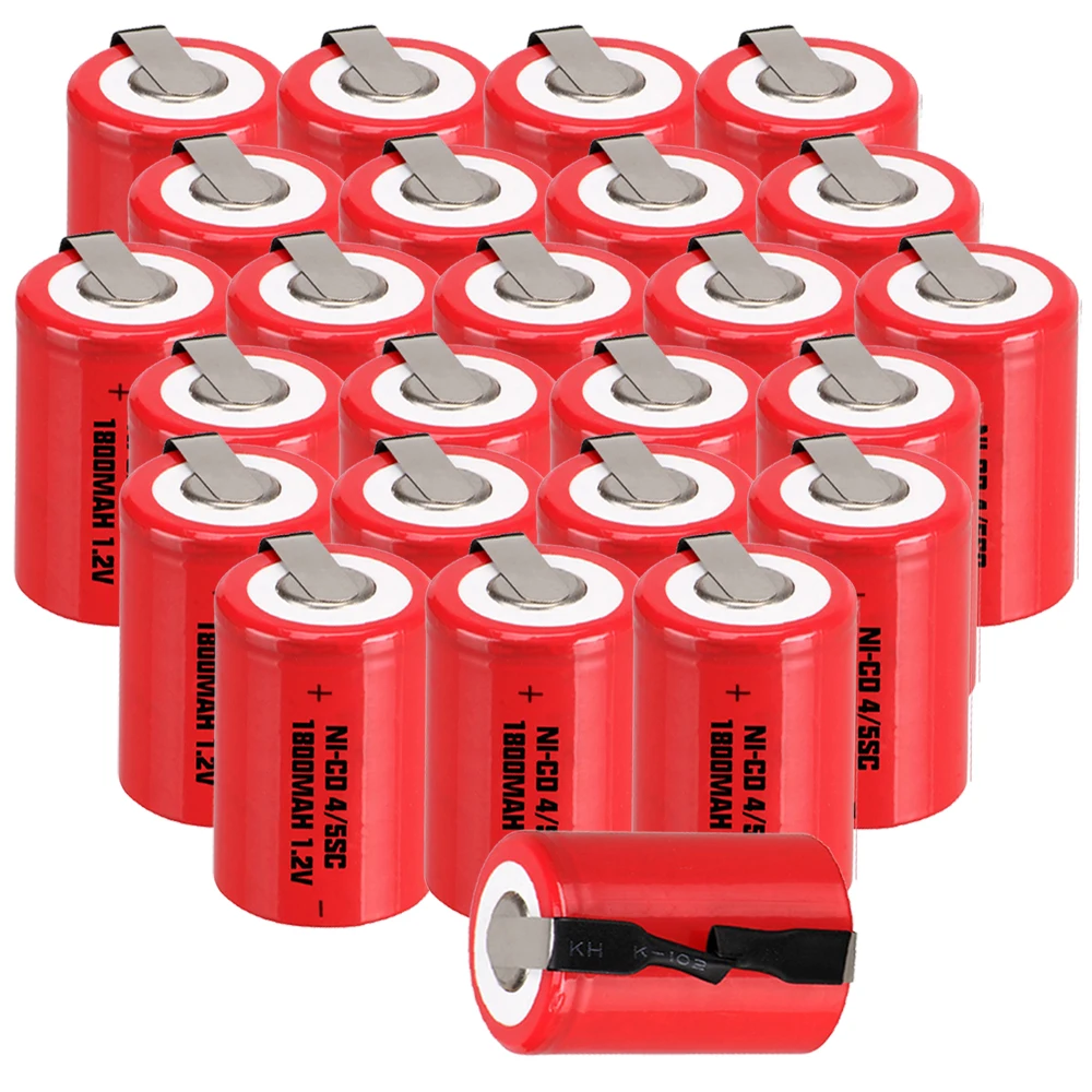 Самая низкая цена 25 шт 4/5SC батареи 1 2 v аккумуляторные 1800 mAh nicd Батарея для