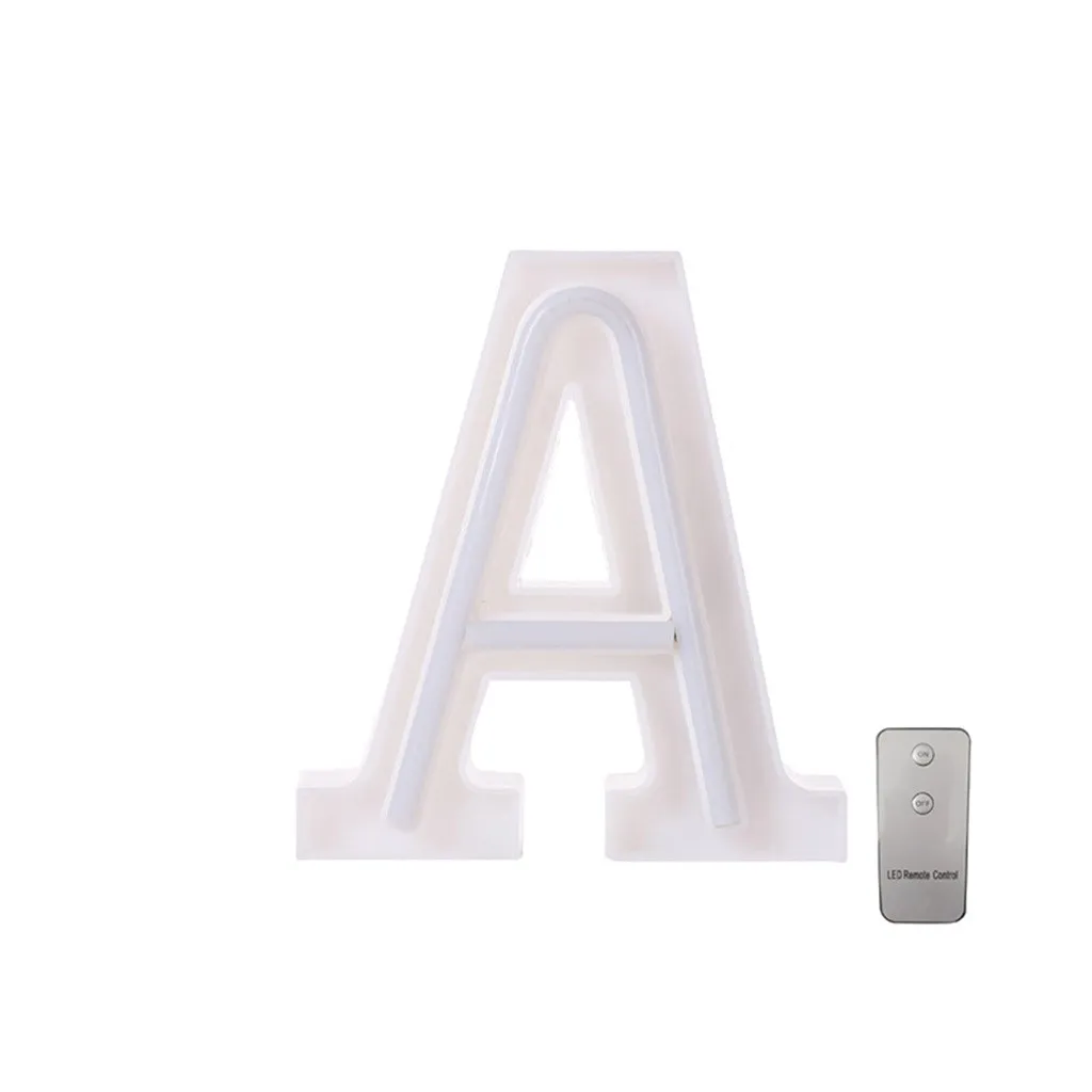 USB tira led Letter Lights Up White Plastic Letters lamparas de mesa para el dormitorio cocina accesorio стоящий