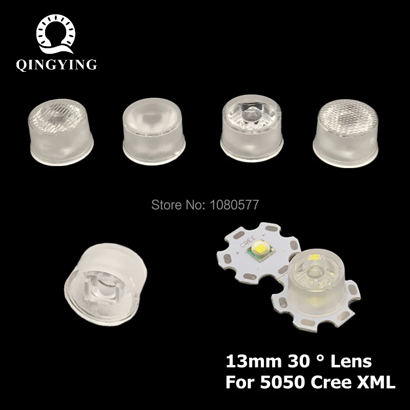 30 шт. 13 мм Светодиодная линза CREE 30 градусов для 5050 XML XML-L2 оптического класса PMMA светодиодный держатель объектива Плано рефлекторный коллиматор