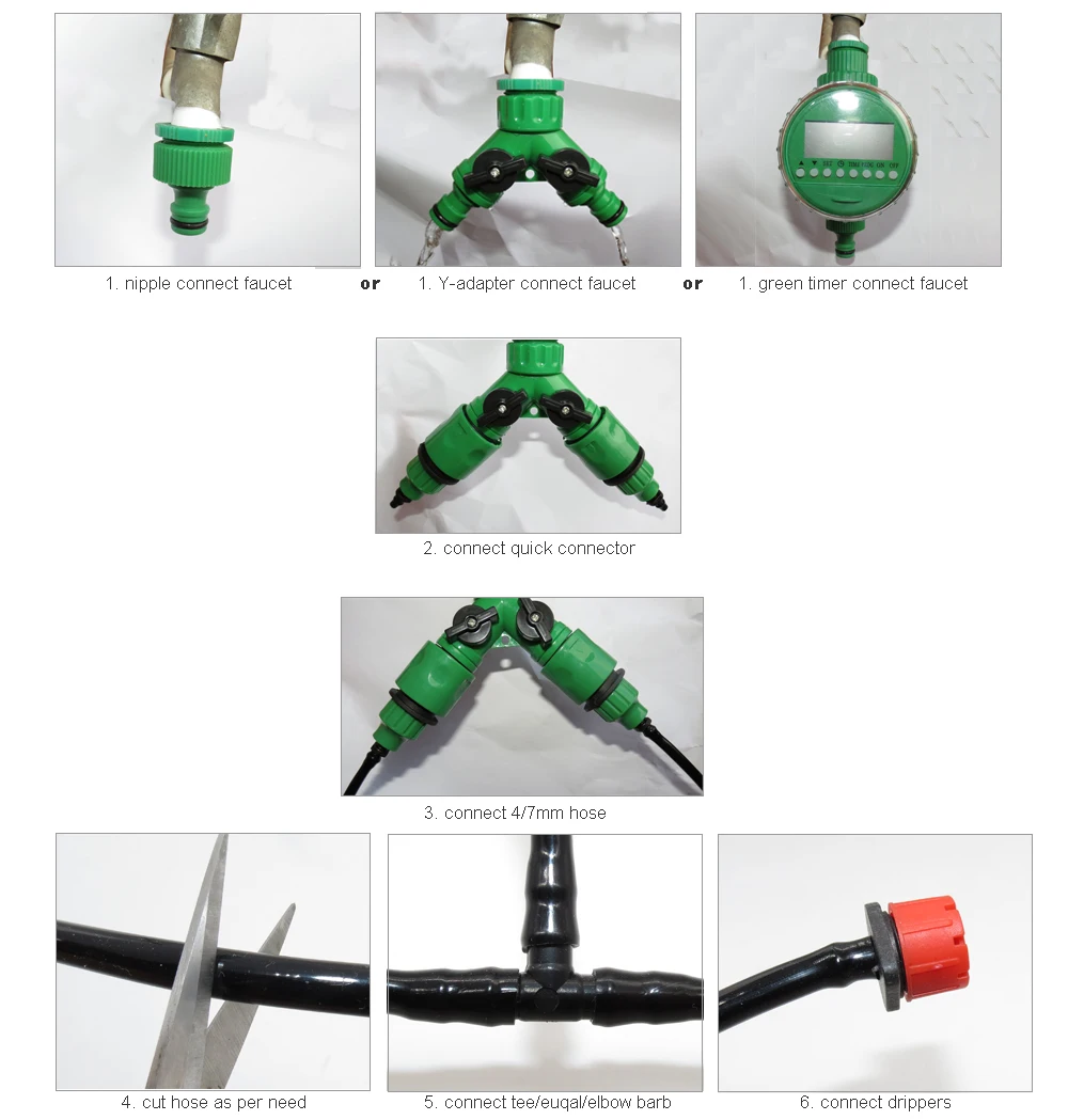 MUCIAKIE 5M-50M Automatic Garden Watering System Kits Self Garden Irrigation Watering Kits Micro Drip Mist Spray Cooling System