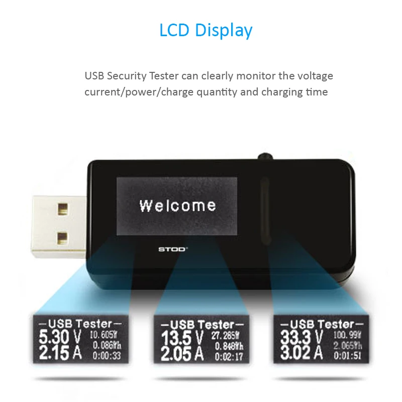 STOD USB тестер зарядное устройство метр DC 4 в до 30 в 0.1A до 5A цифровой вольтметр Амперметр поддержка QC 2,0 3,0 для кабеля power Bank адаптер