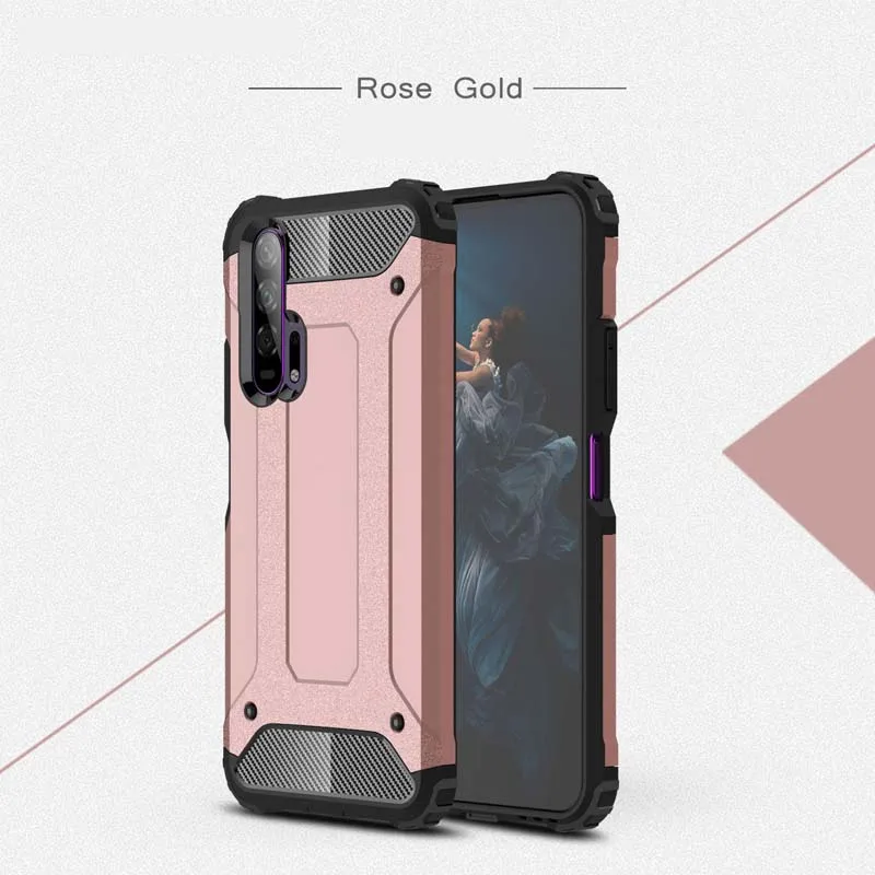 Rose Gold Чехол для huawei Honor 20 Lite 20i 10i 9X Премиум 10 9 8 8A 8C 8X Max 8S 7A 7C Pro V10 V20 двойной Слои анти-противоударный чехол для телефона - Цвет: Rose Gold