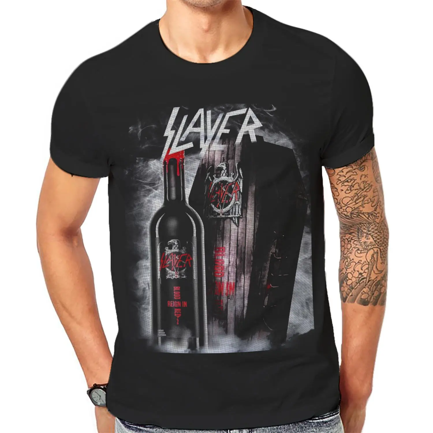 Футболка Slayer крутая черная с графическим принтом старые винтажные тяжелые