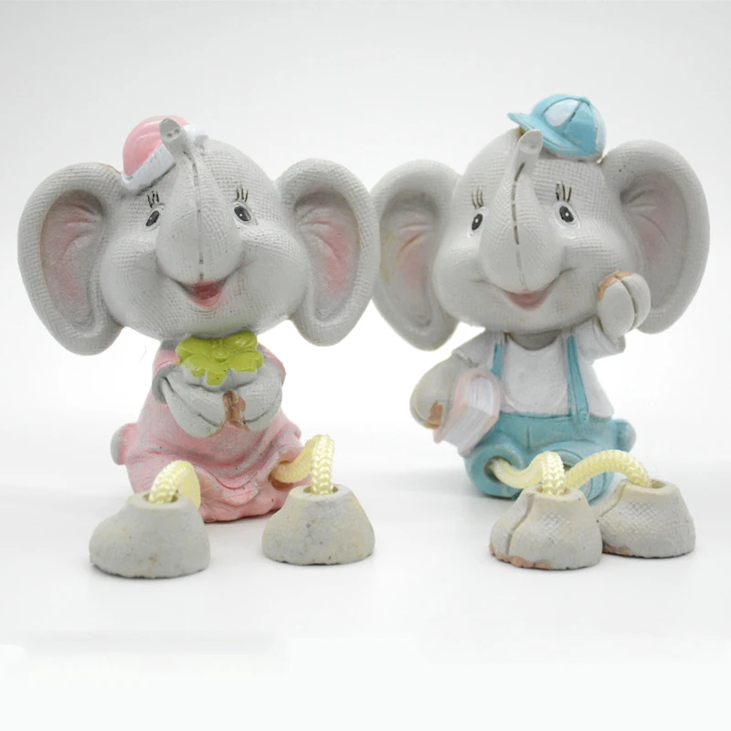 Милый слон цифры статус смолы куклы фигурки Kid Игрушка миниатюрный Украшения