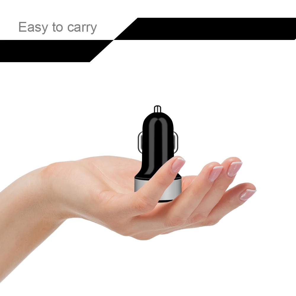 Lamyik USB Автомобильное Зарядное Устройство QC2.0 СВЕТОДИОДНЫЙ дисплей Прикуривателя