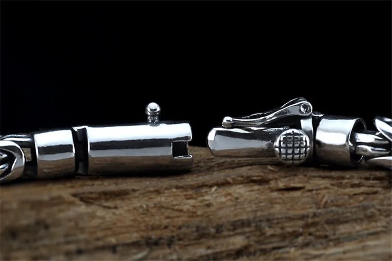 5 мм 6 мм 7 мм 8 мм Настоящее Серебро 925 пробы мужские браслеты винтажные в стиле панк тайский серебряный браслет мужские модные ювелирные изделия