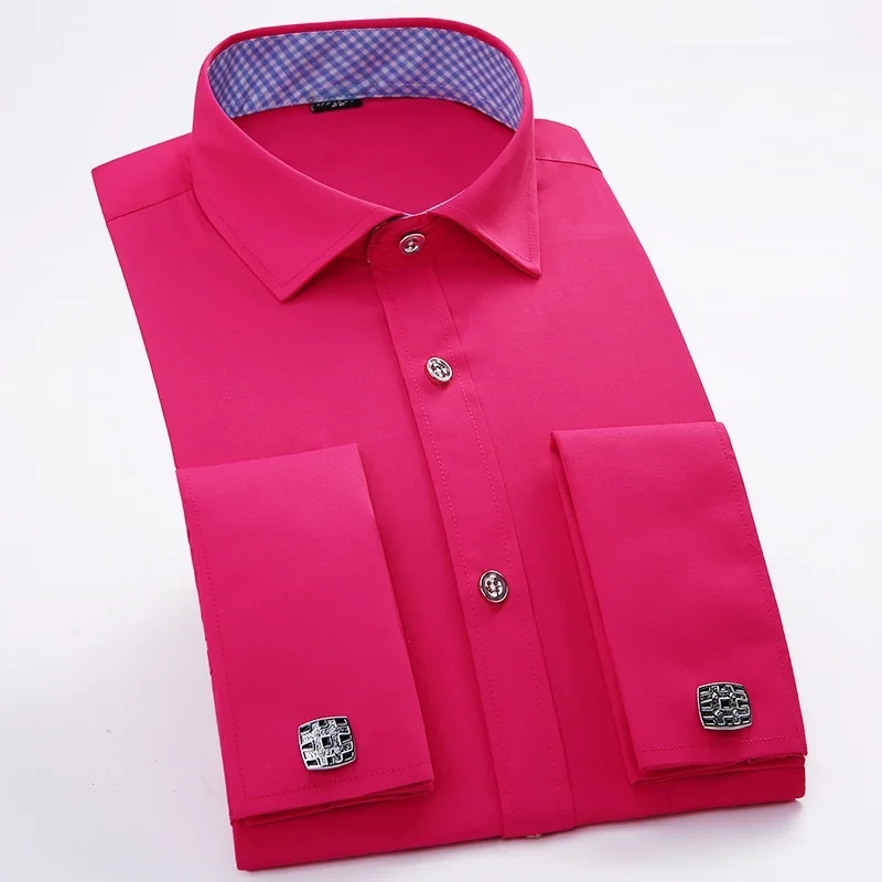 Брендовая мужская одежда рубашки для мужчин s Slim Fit Work Social рубашка однотонная