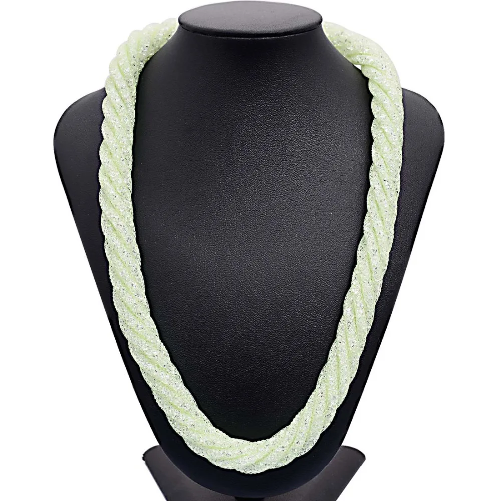 Уникальный дизайн витая сетчатая Цепочка с кристаллами ожерелья фотоэлементом