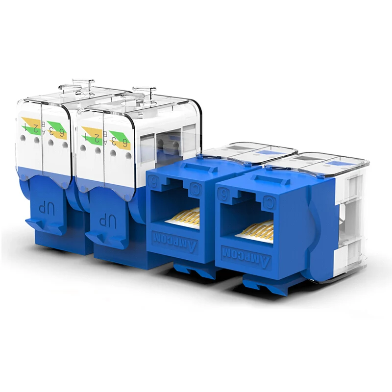 CAT6 Blue CAT6/CAT5e инструмент меньше трапецеидальное гнездо, AMPCOM RJ45 UTP Keystone модуль адаптера без Пробивной требуется инструмент муфты-1/2/10 шт. в комплекте - Цвет: CAT6 Blue