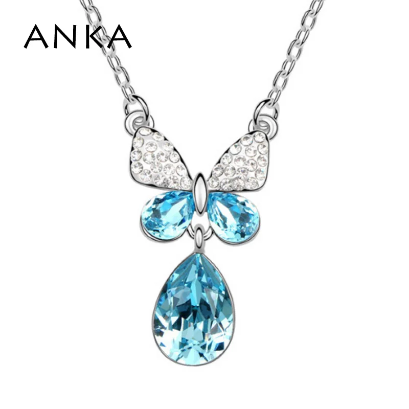 

ANKA Classic Women Chains Necklaces Collar New Crystal Pendant Charms Drop Necklace Main Stone Crystals from Austria #89640