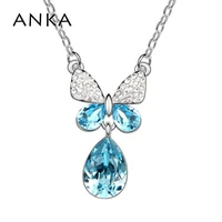 anka classic women chains necklaces collar new crystal pendant charms drop necklace main stone crystals from austria 89640