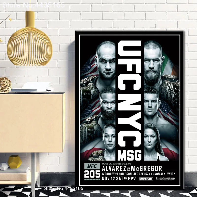 Синий Постеры и принты Конор Макгрегор против Хабиба нурмагомедова UFC 229 Бойцовский постер на холсте настенная живопись для украшения дома - Цвет: Синий
