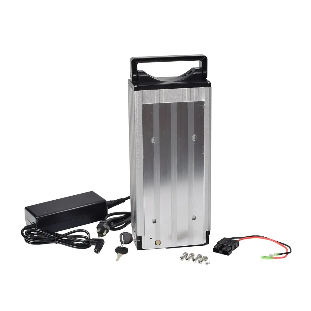 48V 20AH Lithium-ion Rack Mount Battery Rear Rack Batts with 54.6V 3Amp Charger for ebike fit 250w 500w 850w 1000W motor